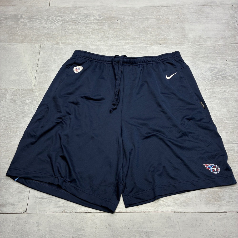Nike Tennessee Titans NFL Training Shorts Mens 2XL Navy Blue Dri-FIT Team Issued